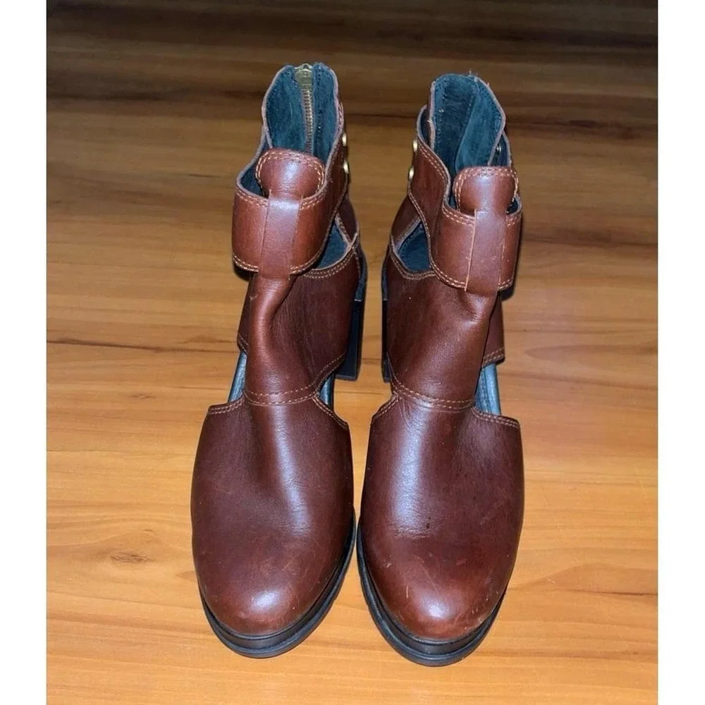 Womens SOREL Margo Cut Out Block Heel Platform Ankle Booties